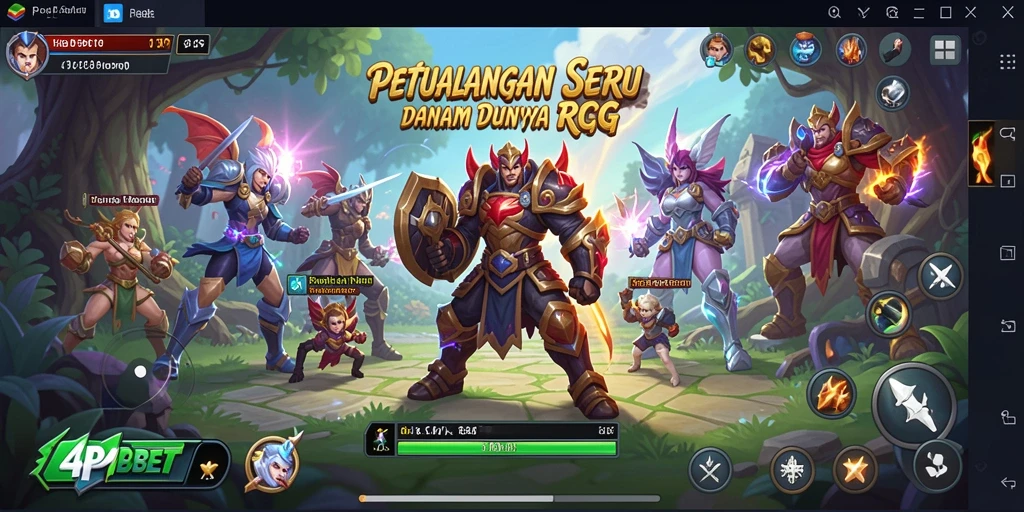Screenshot utama 4P4PBET menampilkan pertarungan seru dalam dunia RPG.