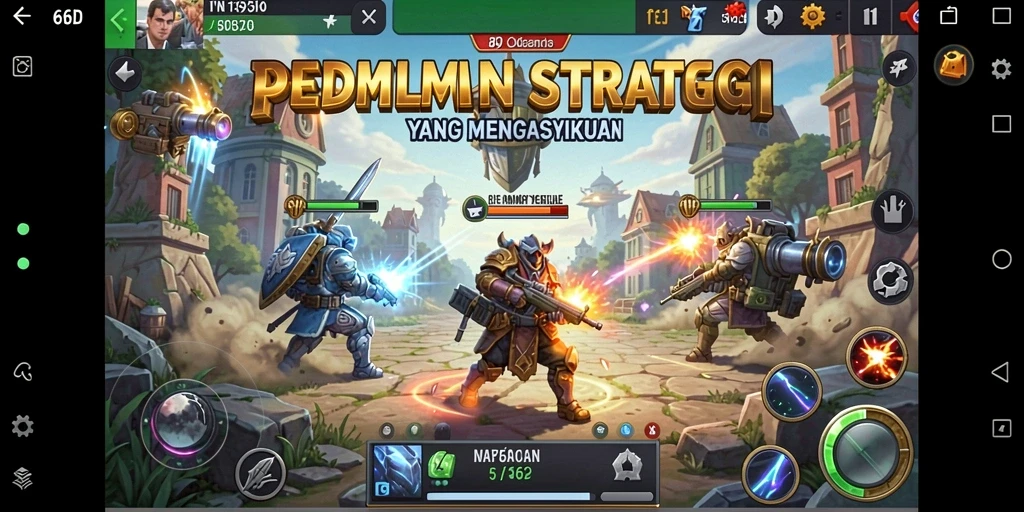 Screenshot utama 66D menampilkan momen pertempuran epik dalam permainan SLG.