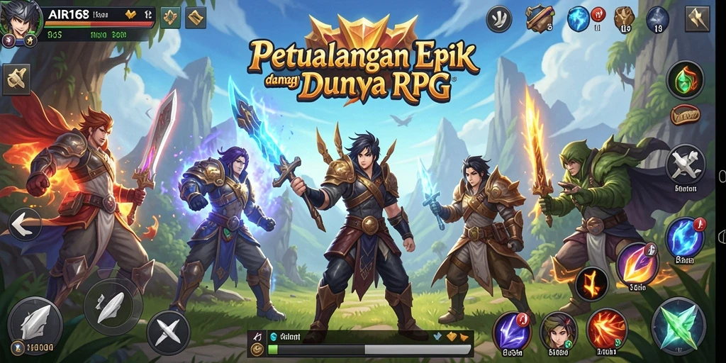 Tampilan gameplay yang menarik dari AIR168 dalam dunia RPG yang luas.