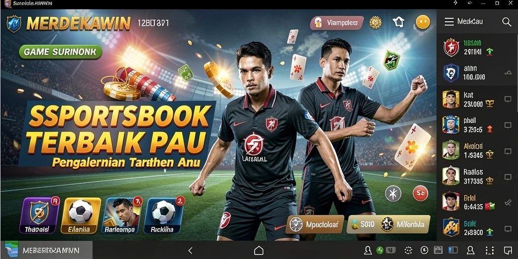 Screenshot gameplay MERDEKAWIN menampilkan taruhan olahraga yang menarik.