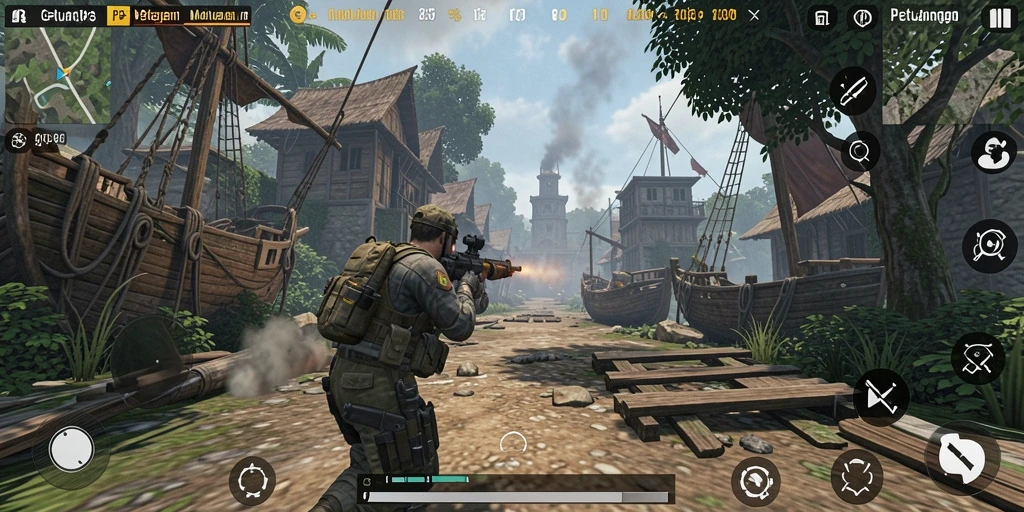 Gameplay N32 yang seru dan penuh aksi dalam mode TPS.