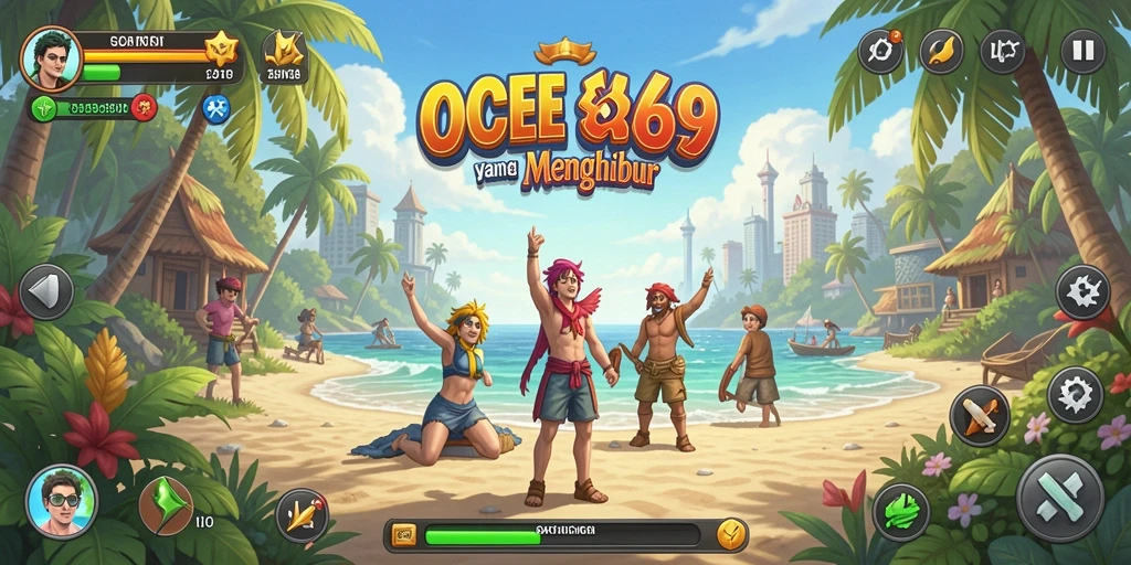 Tampilan gameplay OCE69 yang penuh warna dan menarik.