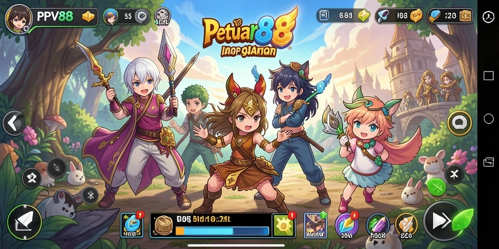Tampilan gameplay menarik PPV88 dengan karakter anime keren.