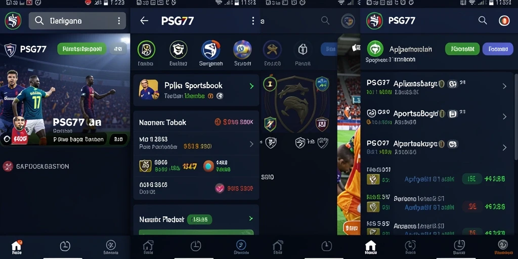 Tampilan screenshot utama PSG77 dengan berbagai pilihan taruhan olahraga.