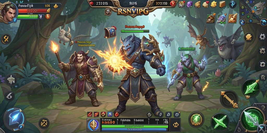 Tampilan layar permainan RSNVIP6 yang menampilkan aksi petualangan MMORPG.