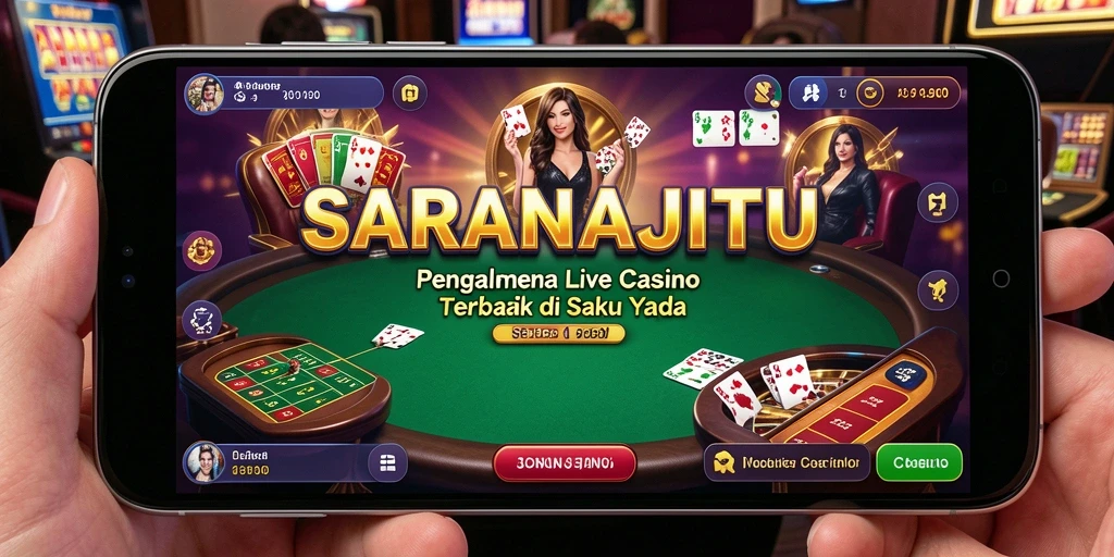 Tampilan gameplay Live Casino SARANAJITU dengan dealer profesional dan interaksi menarik.