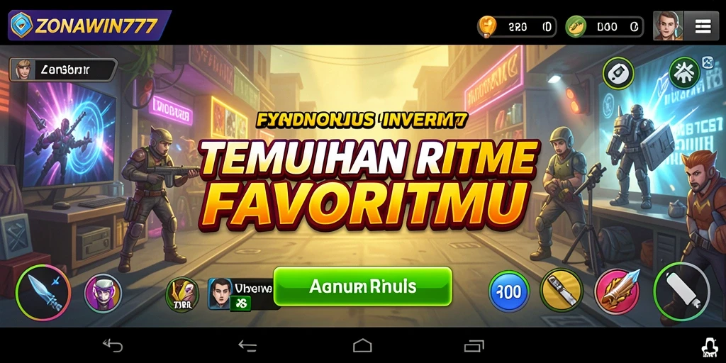 Tampilan gameplay ZONAWIN777 dengan berbagai opsi lagu dan fitur interaktif.